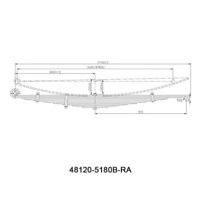 China Trailer Part Truck Part OE 48120-5180B-RA Heavy Duty Truck Part OE 48120-5180B-RA Japanese Parabolic Leaf Spring Truck Suspension Spring for sale