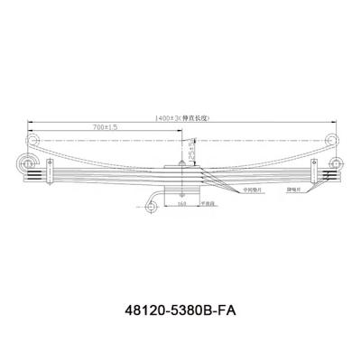 China Trailer Part Truck Part OE 48120-5380B-FA Heavy Duty Truck Part OE 48120-5380B-FA Japanese Parabolic Leaf Spring Truck Suspension Spring for sale