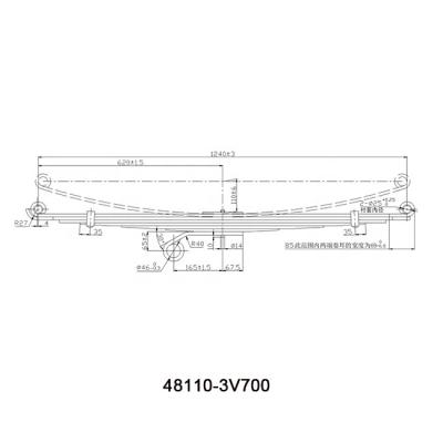 China Trailer Part Truck Part OE 48110-3V700 Dump Truck Parabolic Leaf Spring for sale