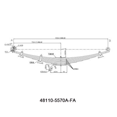 China Trailer Part Truck Part OE 48110-5570A-FA Heavy Duty Truck Part OE 48110-5570A-FA Japanese Parabolic Leaf Spring Truck Suspension Spring for sale