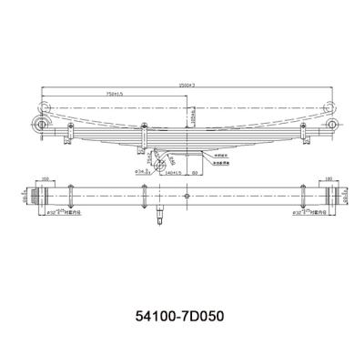 China Trailer Part Truck Part OE 54100-7D050 Heavy Truck Leaf Spring Assembly Truck Suspension Part Leaf Spring for sale