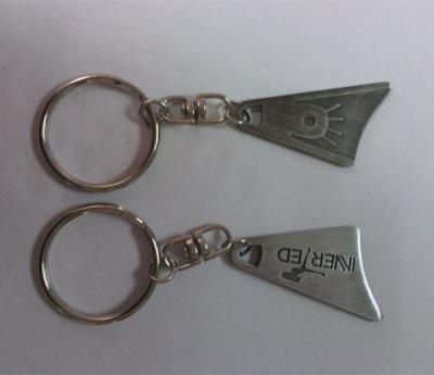 China Corporate branded promotion gift key chain, zinc alloy, antique pewter plated key ring,12g for sale