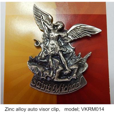 China Metal driver's Guardian car visor clips, zinc alloy St. Michael guardian auto Visor Clips for sale