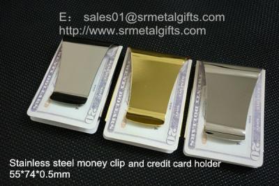 China Double side stainless steel money clip credit card holder, smart money clip wallet, for sale