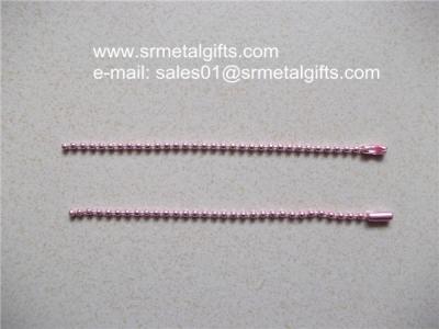 China Colourful anodization steel bead chain lanyard with coupling supplier for sale