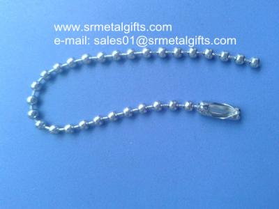 China Custom made precut steel ball chain with coupling connector for sale