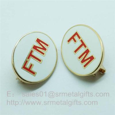 China Cloisonne Emblem Lapel Pins, soft enamel monogram letter badge pins with safety pin for sale