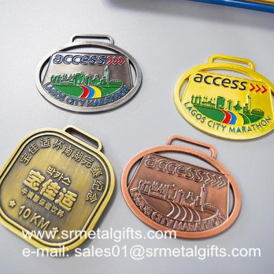 China Personalized metal medals with unique designs, shapes and enamel color fill for sale