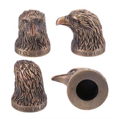 China Metal wine bottle stopper with 3D embossed metal eagle head top for sale