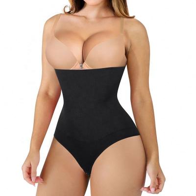 China Antibacterial Thong Jumpsuit Shapewear Faja Open Bust Body Shaper Seamless Waist Trainer Ladies Tummy Control Panties for sale