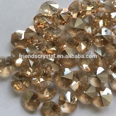 China Crystal Champagne Cognac Smoke Gray Glass colored by 14mm Crystal Beads for chandelier decoration for sale