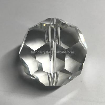 China Clear K9 Glass Crystal Facets Ball With Through Residential Hole for sale