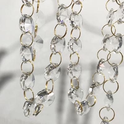 China Clear Glass Crystal Bead Strand Garland Chain dose for Chandelier Curtain Wedding Home Decor 14mm for sale