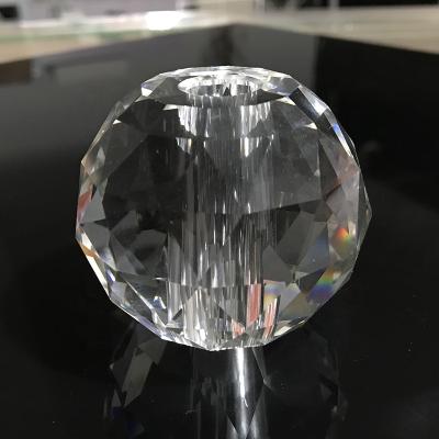 China Europe Crystal Faceted Ball Machine Cut With Through Hole for sale