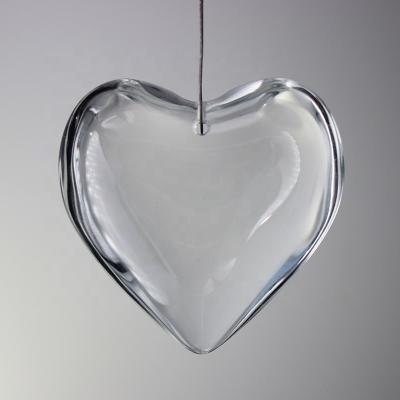 China Europe 45mm Clear Crystal Smooth Heart Fancy Hanging for sale