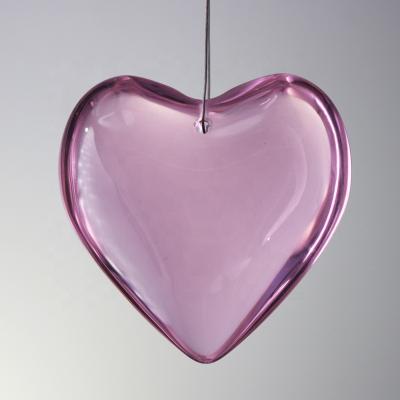 China Europe 45mm Rose Pink Crystal Smooth Hanging Fancy Heart for sale