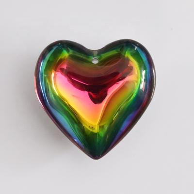 China Fancy Europe 45mm Hanging Colorful Smooth Heart Shape Crystal for sale