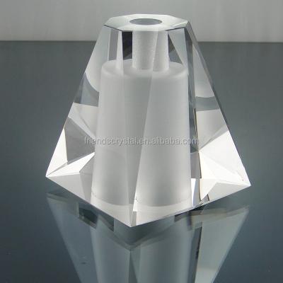 China Crystal glass block crystal lampshade with frosted hole for sale