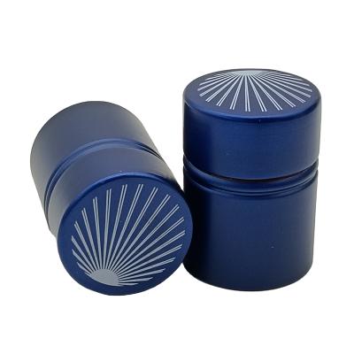 China New Arrival 33*47mm Aluminum Vodka Whiskey Ropp Pilfer Cap Alcohol Proof Caps With Plastic Insert for sale