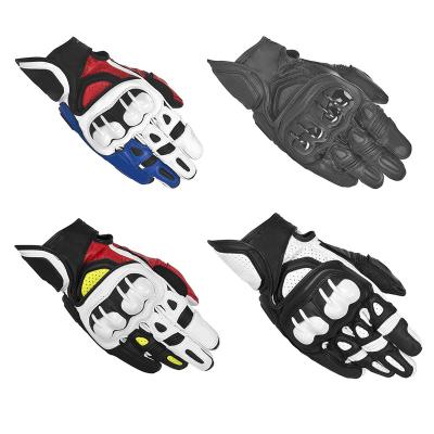 China Full Finger Motorcycle Leather Short Gloves Racing Motorbike Riding Touring Driven for sale