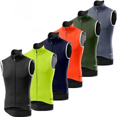 China Breathable Men's Windproof Cycling Vest With 3 Reflective Tape Cargo Pockets, Softshell Micro Bike Windproof Vest for sale