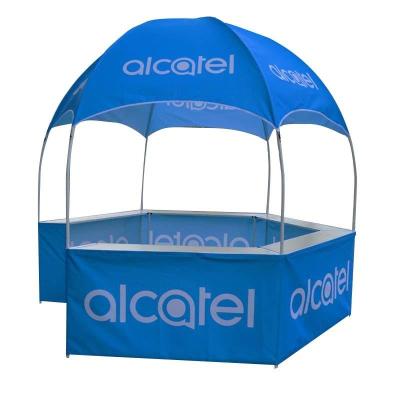 China Waterproof UPGRADE MOQ 1 Easy Up Folding Commercial Gazebo Customized Print Outdoor Advertising Promotional Dome Hexagon Canopy Tent for sale