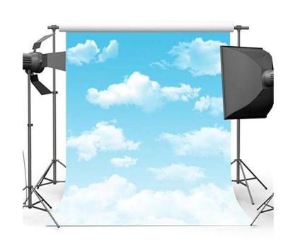 China 5x7ft White Hanging Blue Sky Photography Backdrop Cloud Photo Background For Kids Children for sale