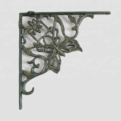 China Decoration Pansy Decorative Cast Iron Handmade Corner Bracket for sale