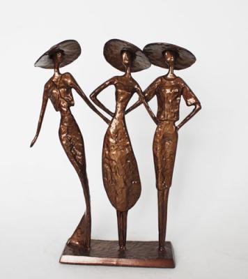 China Hot Sale America Amazon Bronze Sculpture Figures Stone Carvings And Sculptures Other Home Decor Three Women for sale