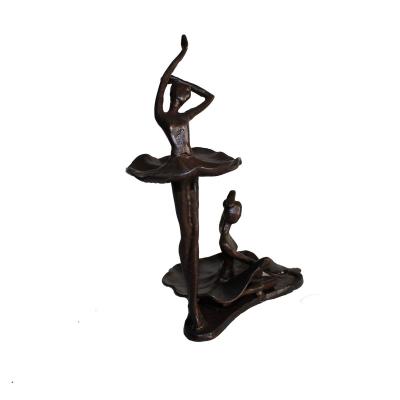 China Modern abstract cast iron Europe dance bronze sculpture Valentine's Day gift for her commemorative decorative crafts for sale