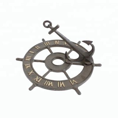 China Handmade Garden Decoration Metal Anchor And Rudder Sundials for sale