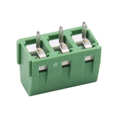 China Copper alloy Shengli connector Manufacture PCB screw terminal block 3.81mm PCB Terminal Blocks 2P-10P Green screw terminal block connector for sale