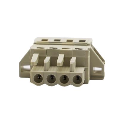 China Copper PCB Pluggable Terminal Block 20A 5.0mm 2P 3P 4P 5P 7P 8P Pa66 Electrical Screwless Spring Cage for sale