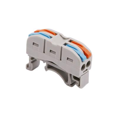 China Electronic Shengli Compact Electrical  Quick Push Electronic Connector Spring Lever Splice DIN Rail Fast Wire Connectors Terminal Block for sale