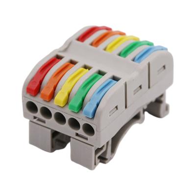 China Electronic Din Rail Wiring Cable Connector Fast Wire Connector Universal Push-in Conductor Terminal Block Luminaire Light Connectors for sale