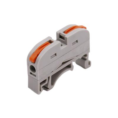 China Electronic Din Rail Fast Wire Cable Connectors Universal Compact Wiring 1 Conductor Push-in Terminal Block Wire Connector for sale