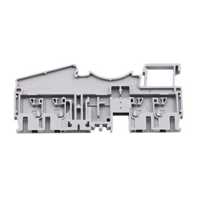 China Plastic/ Copper alloy Din Rail Terminal Block uk-4b Feedthrough For 4mm2 Push in Connection Feed Through DIN Rail screw plastic Terminal Block for sale