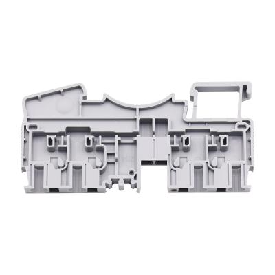 China Plastic/ Copper alloy Plastic Nylon PA66 UK Universal Installation Panel Mounted Feed Through Screw Cage DIN Rail Screw Electric Terminal Block for sale