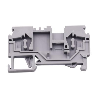 China Plastic/ Copper alloy Spring Cage 28-12 AWG UK Terminals Block High Quality PA66 Nylon V0 DIN Rail Brass Terminals Blocks For Distributor for sale