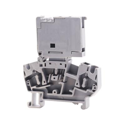 China Control system 800V 10A terminal block din rail mounted type 28-12 AWG Grey PA66 V0 Din Rail Termianle Block Connector for sale