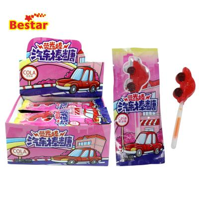 China CAR 3D Lollipops Glow Stick Hard Candy Lollipops Cartoon Normal Fruity Flavor Car MINI HALAL MEAT for sale