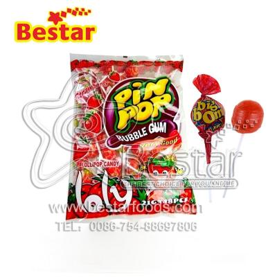 China Normal Pin Pop Bubble Gum Lollipop Candy for sale