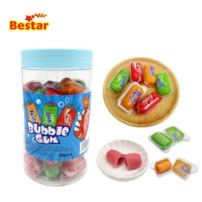 China Cartoon Toys Cartoon Toys Cola Fenda Shaped Fruit Center Filled Jams Bubble Gum Chewing Gum Aerated Bubble Gum for sale