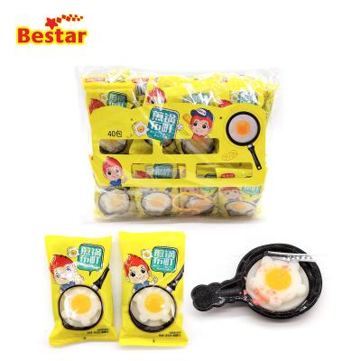 China Fried Egg Shape Halal Bestar Fried Egg Shape Foods Delicious Fruit Flavors Fried Egg Shape Jelly Pudding With Pop Candy for sale