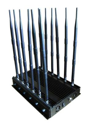 China Hotsale All bands cell phone jammer with 12 long omnidirectional antennas for sale