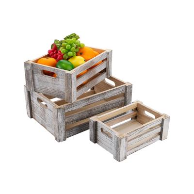 China China Vintage Fruit Vegetable Crates Rustic Cheap Wooden Boxes For Sale for sale