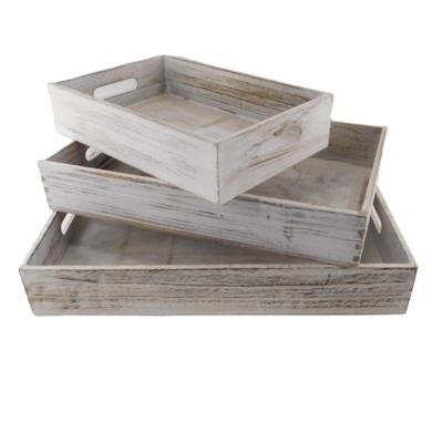 China Best Sustainable Selling Universal Storage Trays Wooden Breakfast Pallet With Handle for sale