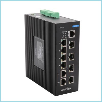 China o gigabit de 8port 30W POE+2 uplink o interruptor industrial do ponto de entrada à venda