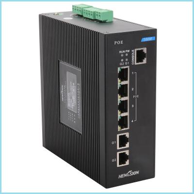 China 15.4W poe enabled switch ndustrial Level 4 design , fanless poe switch for surveillance occasions for sale