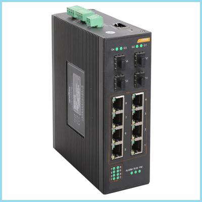 China Gigabit 8 RJ45 POE + 4*SFP industrial POE Switch for sale